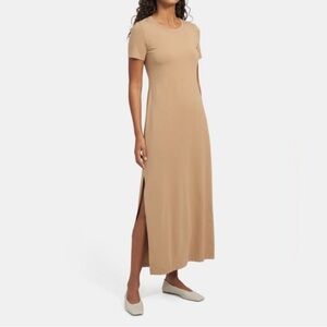 THEORY Cherryal Dress in Cotton Modal Jersey in Sandalwood - XS